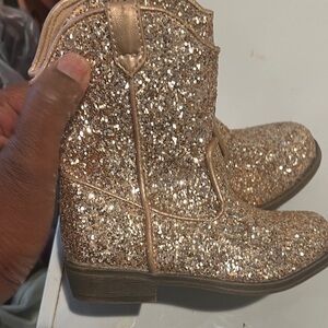 Sparkly Gold Glitter Boots